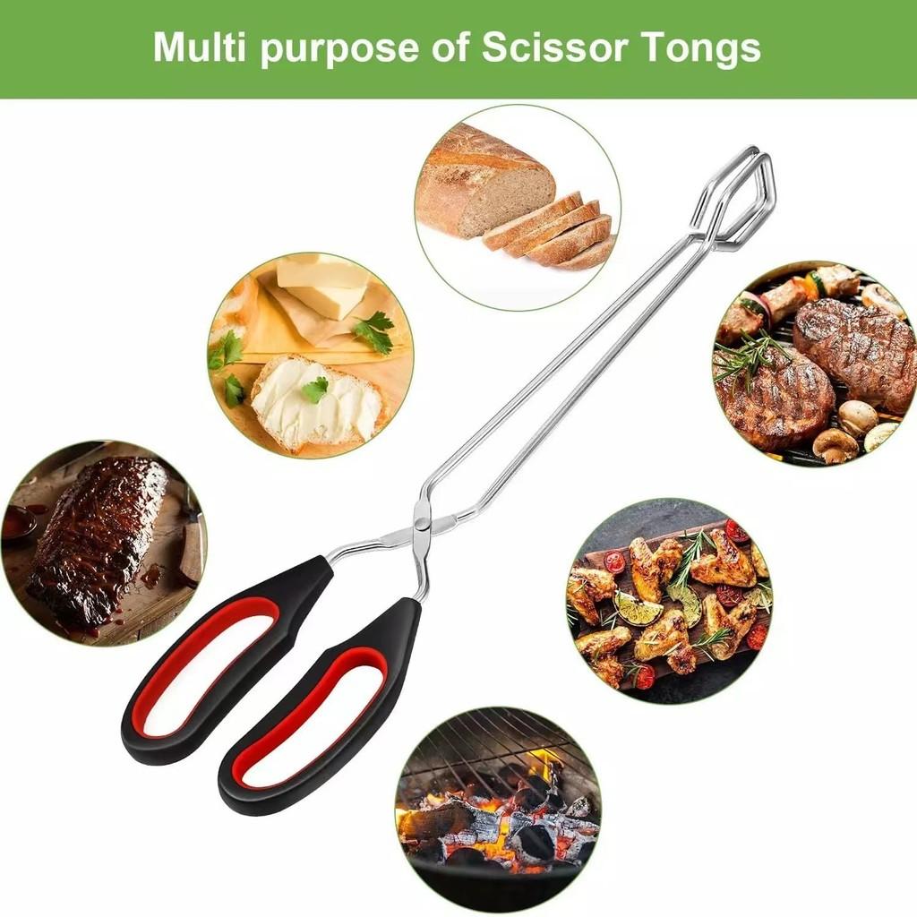 Stainless Steel Bbq Tongs With Multifunction Food Clamps For Outdoor Grilling And Baking