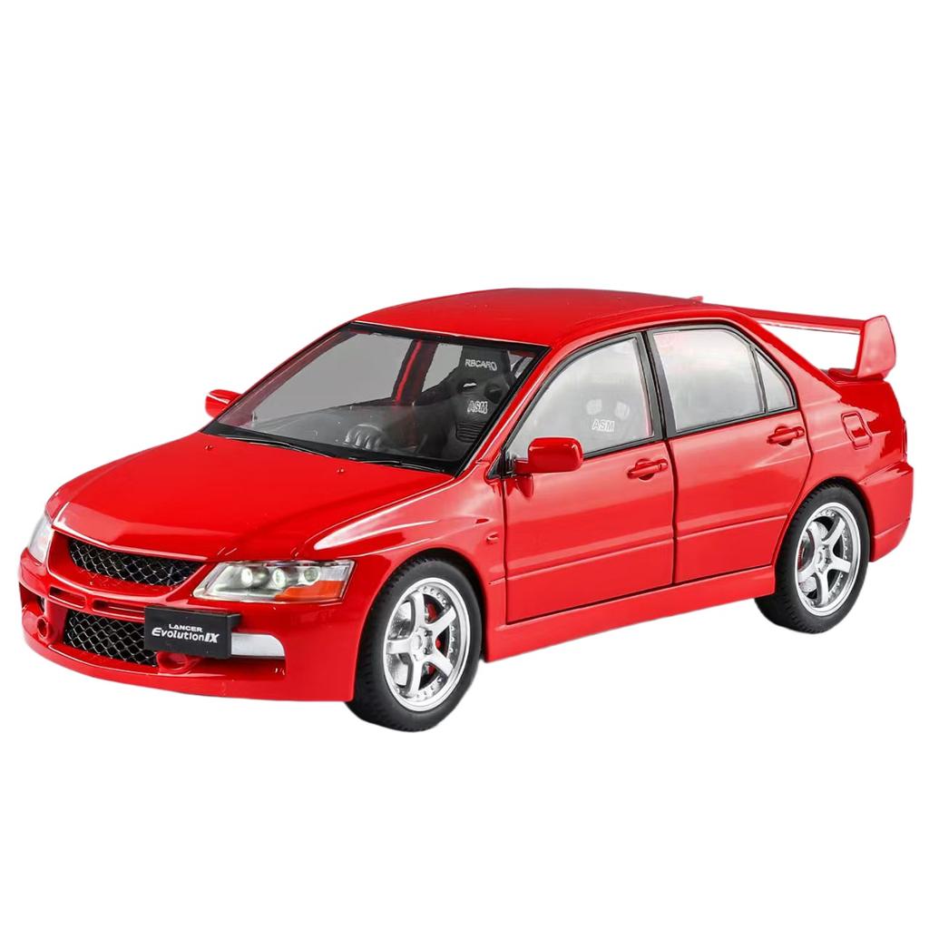1/24 Mitsubishis Lancer Evolution Alloy Sports Car Model Diecasts Metal Racing Vehicles Car Model Sound and Light Kids Toys Gift