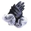 Plus Velvet Waterproof Windproof Touch Screen Mittens Faux Fur Gloves Cashmere Gloves PU Leather