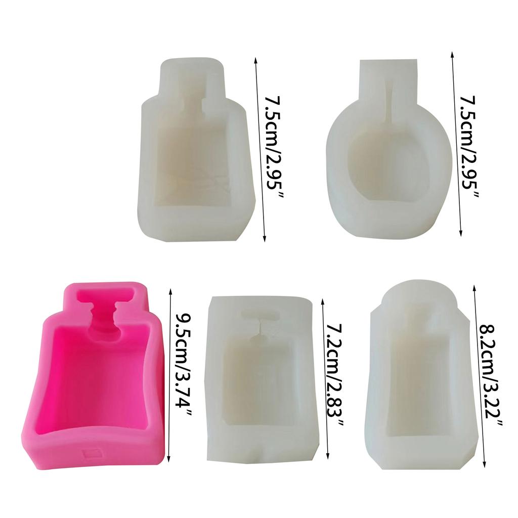 3D Perfume Bottle Shape Candle Silicone Molds DIY Handmade Soap Molds Small Pendant Mould Baking Tool Easy To Clean