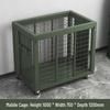 Large Army Green Heavy-Duty Mobile Mesh Storage Cage with Wheels
