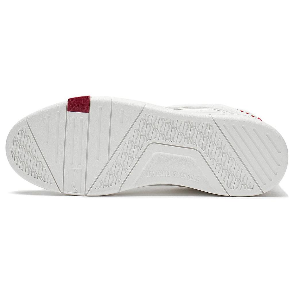 Li-Ning Fashionable Durable Breathable Mid-Top Skate Shoes Men Sneakers White Red AGCS323-1