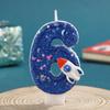 Children's Rocket Birthday Candle Numbers 0-9 - DIY Cake Decorations