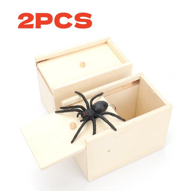 Zabawna Drewniana Sztuczka Żart Praktyczny Żart Domowe Biuro Zabawka Strach Pudełko Dowcip Pająk Dziecko Rodzice Przyjaciel Zabawa Żart Prezent Zaskakujący