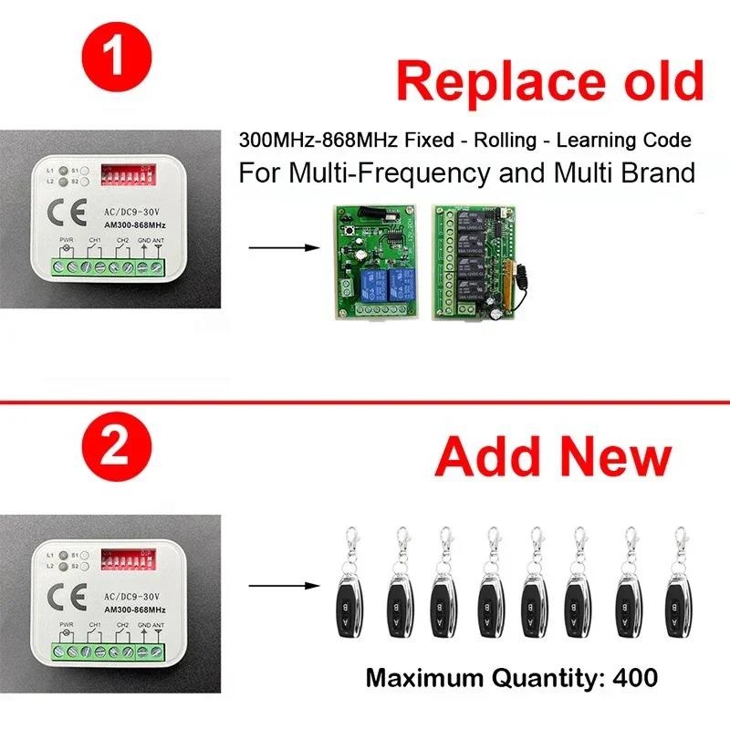 280-915MHz Univerzální spínač Tuya WIFI Dálkový ovladač garážových vrat Přijímač AC DC 9-30V Spínací modul Relé Otevírač dveří