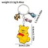 1 PZ Disney Cartone Animato Winnie the Pooh Portachiavi in Metallo Elegante e Raffinato Kawaii Winnie the Pooh Ciondolo Decorativo per Borsa per Uso Quotidiano o Come Regalo
