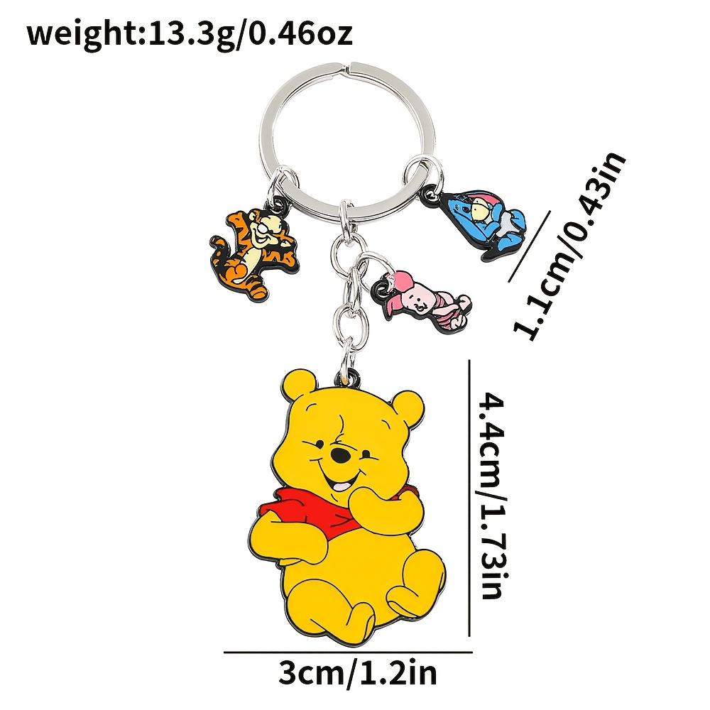 1 PZ Disney Cartone Animato Winnie the Pooh Portachiavi in Metallo Elegante e Raffinato Kawaii Winnie the Pooh Ciondolo Decorativo per Borsa per Uso Quotidiano o Come Regalo