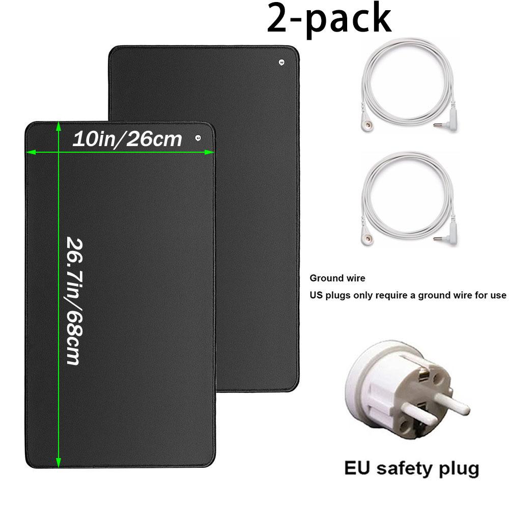 

Набор из 2 премиальных заземляющих ковриков размером 10x26,7 дюйма с двойными 15-футовыми заземляющими шнурами - Терапевтические заземляющие коврики для лучшего сна, энергии EU Plug