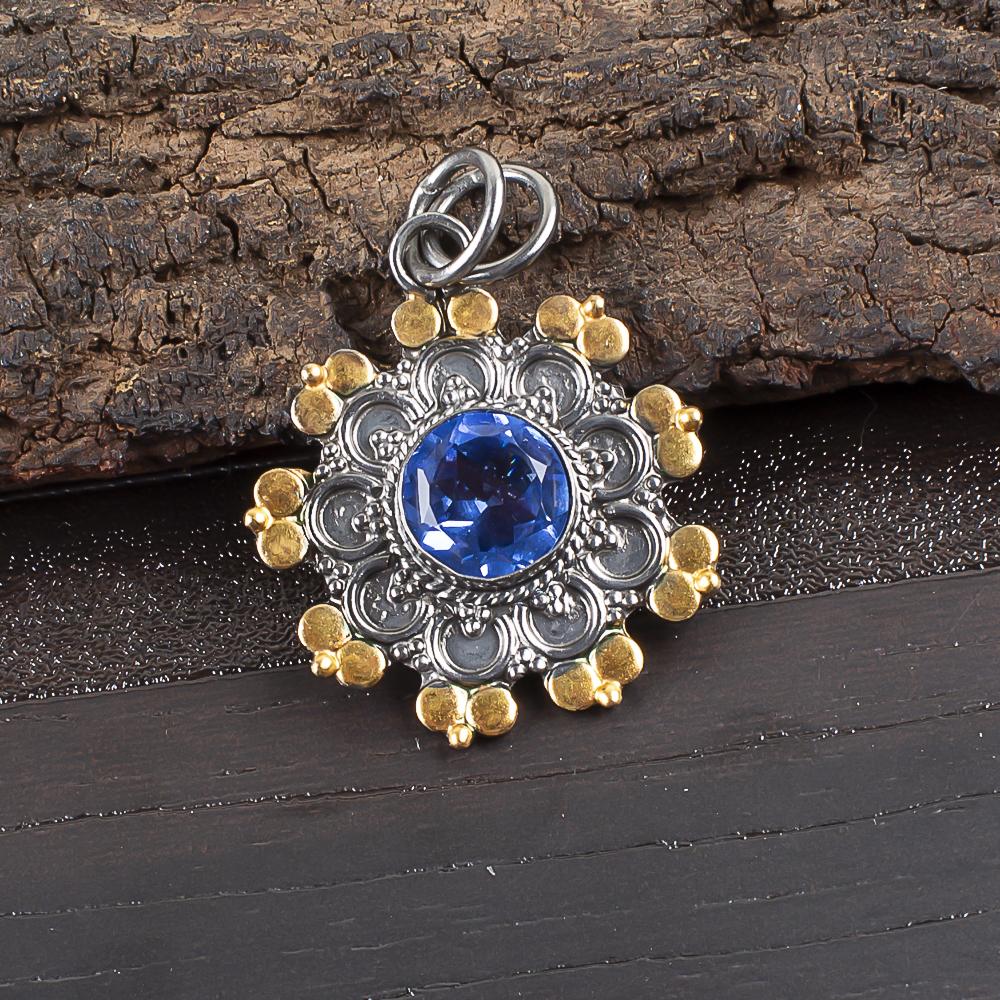 Tanzanite Pendant, Handmade Gemstone Pendant, 925 Solid Sterling Silver Pendant Antique Jewelry, For Engagement Gift