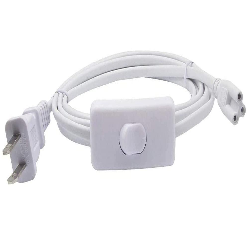 

White 10ft LED Tube Power Extension Cord Copper LED Light Fixture Extension Cable Worker