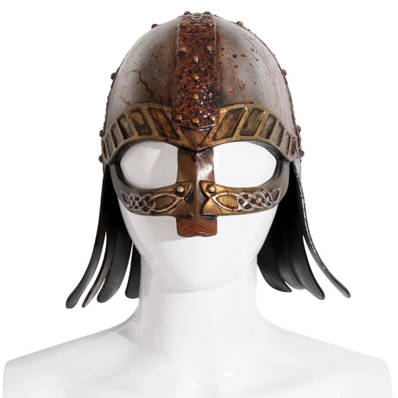 Medieval Renaissances Barbute Plastic Knights Templars Crusader Armour Helmet Halloween Costume Props Half Face Mask