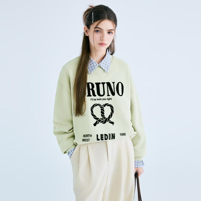 LED IN Letter Print Crewneck Sweatshirt L