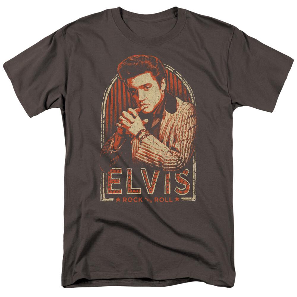 

26 Elvis Presley Stripes T Shirt Mens Licensed The King of Rock Tee Charcoal Unisex T-Shirt M