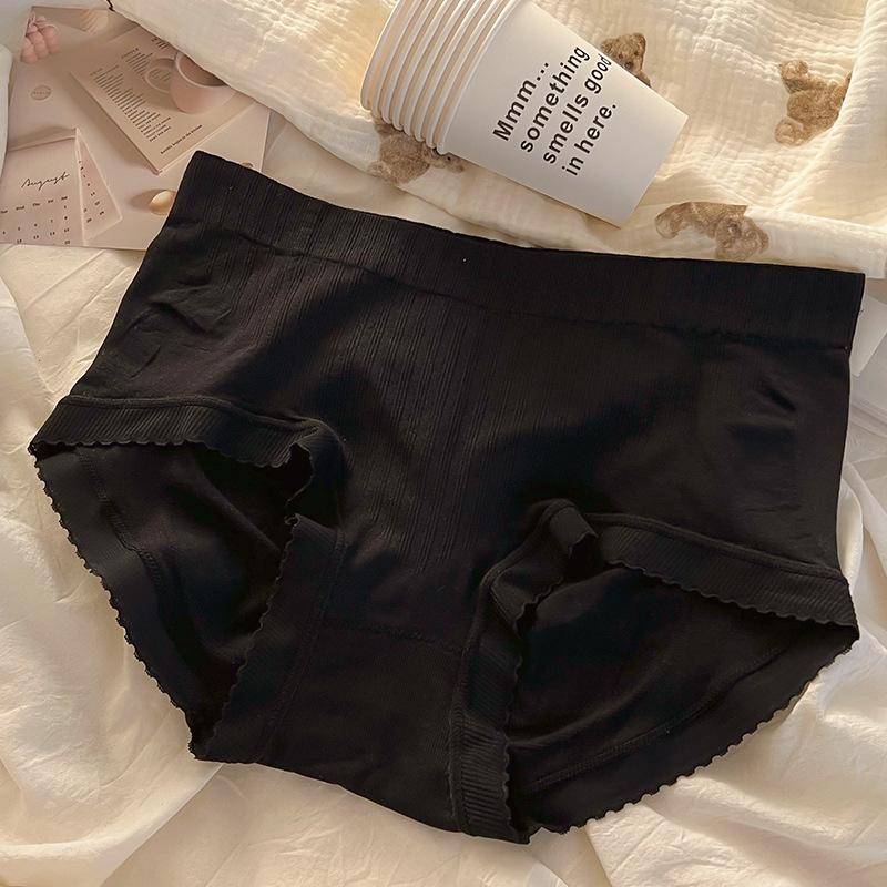 Girls' Japanese Seamless Mid-Waist Underwear with Tummy and Hip Lift, Pure Cotton, Antibacterial.