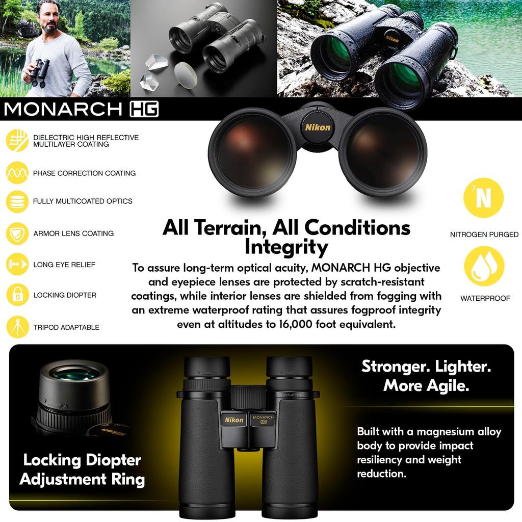 Nikon Monarch HG 10 X 42 Binoculars 16028 Black