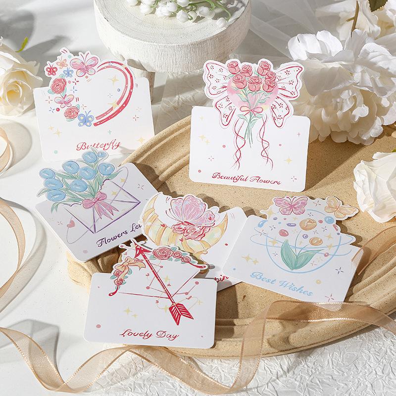 50PCS Bouquet Greeting Card No Envelopes, for All Occasions Such As Christmas,Valentine's Day,New Year,Parties Gift Card,Wedding