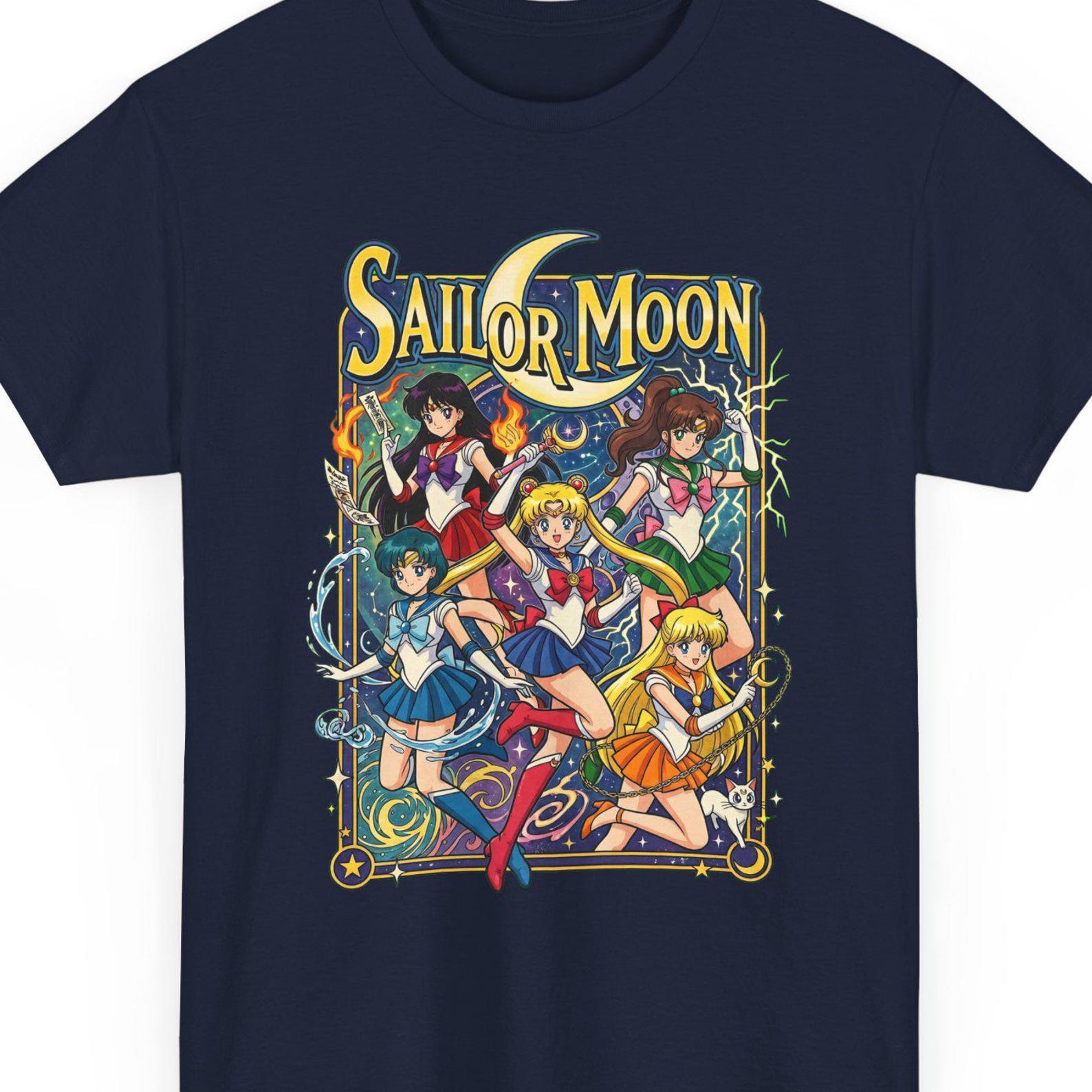 Sailor Moon Vintage T Shirt, 90s Anime Tee, Sailor Scouts Graphic Shirt, Magical Girl Streetwear 2XL