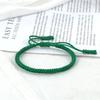 Green Thread Braided Bracelet for Men Women Handwoven Lucky Rope Layers Wrap Bracelets Bangles Prayer Wristband Unisex Jewelry