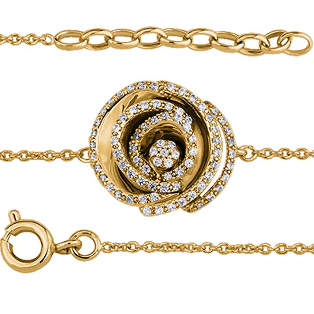 

Altesse [R5724] - Позолоченный браслет Dazzling Rose белое золото - 19 см 15 мм