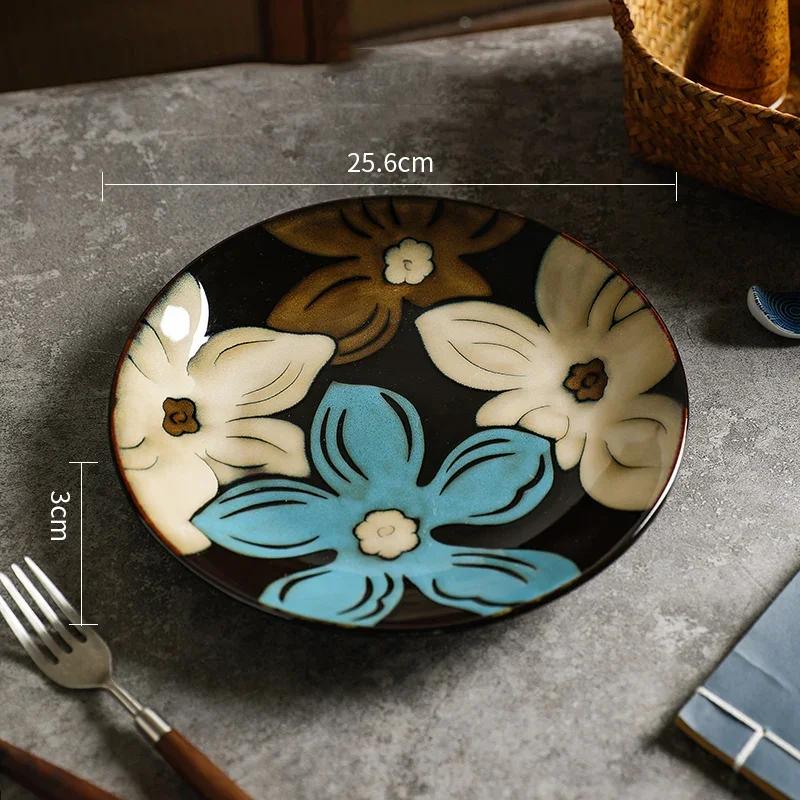 Light Luxury Flowers Ceramic Plate High End Restaurants Pasta Steak Plate Delicious Dishes Dining Plates Unique Home Tableware