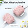AHASTYLE WG186 For AirPods Pro 3 Embossed Floral Pattern Silicone Case Protective Cover with Hook