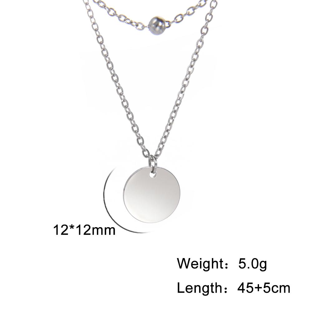 Cazador Double Layer Chain Necklace for Women Stainless Steel Round Dics Pendant Beads Chain Minimalisst Jewelry Fashion Choker