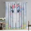 Cute Dog Panda Partition Blackout Curtain for Room 2 Panel Modern Living Room Curtains Shades Tulle for Bedroom Kitchen Elegant