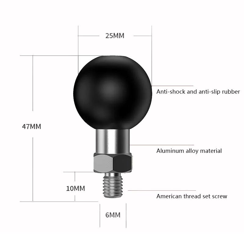 1 inch Ball Head Adapter to M6 M8 M10 Screw for GoPro Mount Motorcycle GPS Phone Car Bracket Insta360 X3 Camera Accessories