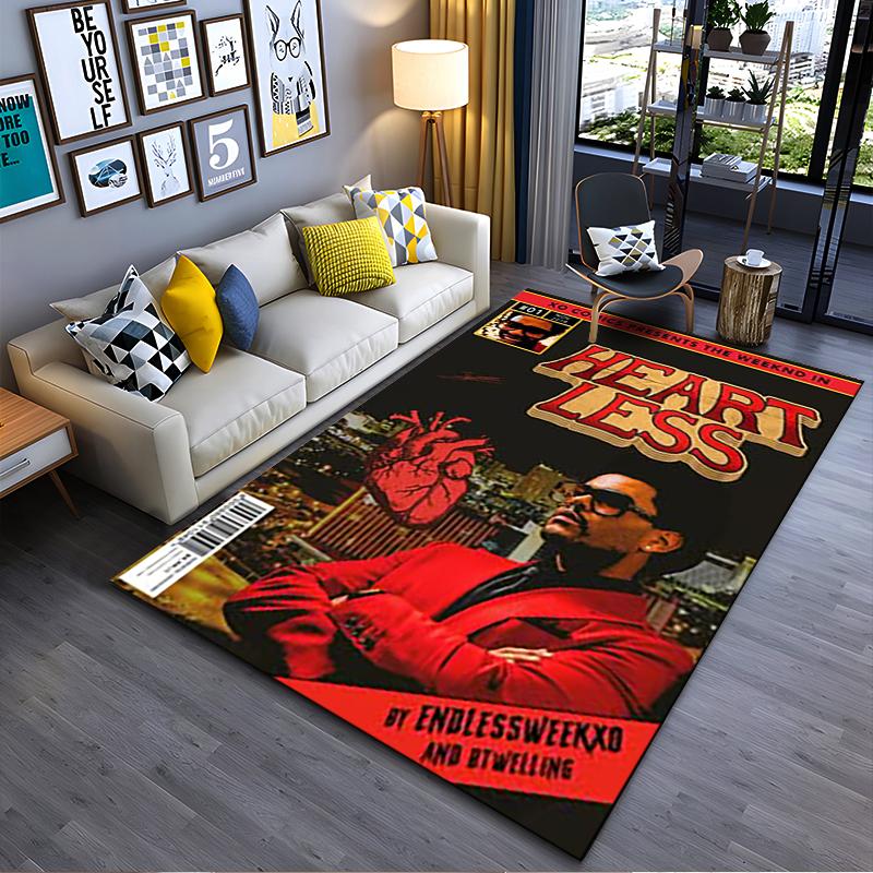 Abstract Winter Snowman Holiday Art Area Rug, Non-Slip Washable Throw Carpet for Living Room Bedroom Entryway Home - Decor Edition