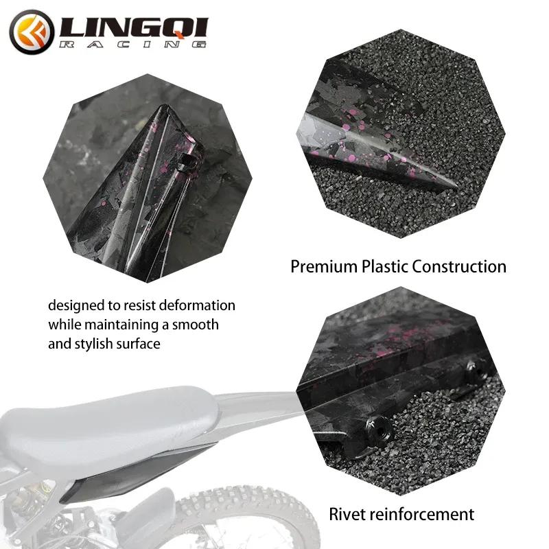 LINGQI RACING Water Transfer Carbon Fiber Left Right Mud Guard Rear Side Fender Baffle For Light Bee X S Electric Bike Motocross