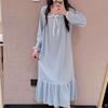 Women's Spring/Autumn Long Sleeve Square Neck Pajamas - Sweet Knee-Length Homewear