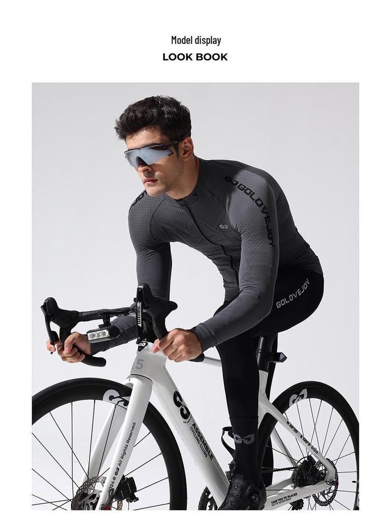 Herren Langarm Rad- und Outdoor-Sportbekleidung - Feuchtigkeitstransportierend, Schnelltrocknend für Herbst & Winter