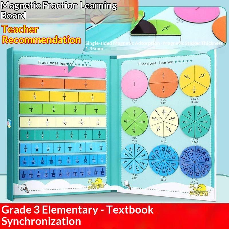 Magnetic Fraction Demonstrator Colorful Fraction Tiles Math Learning Educational Toy for Kindergarten Teachers Teaching Supplies
