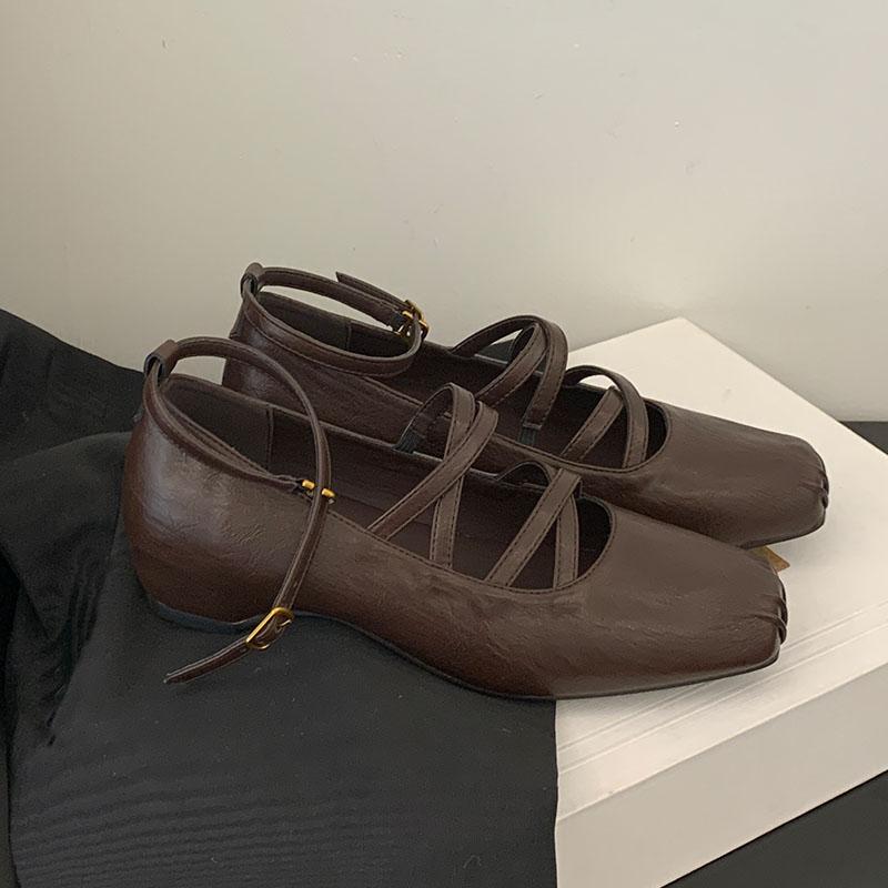 Mode Damen Flache Mary Janes Schuhe Mit Höhenerhöhendem Schuhwerk 2025 Neue Mode Eckige Zehenpartie Damen Ballerinas