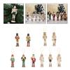 Christmas Nutcrackers Hanging Ornament Wooden Soldier Figures Doll Christmas Tree Hanging Ornaments with Package Box
