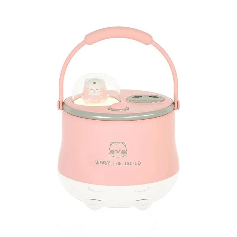 

Бездротовий зволожувач повітря 400 мл Милий домашній улюбленець з подвійною насадкою Перезаряджуваний портативний портативний портативний USB з підсвічуванням рожевий