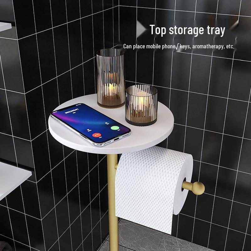 Punch-Free Bear Cube Toilet Paper Holder & Bathroom Decor Shelf