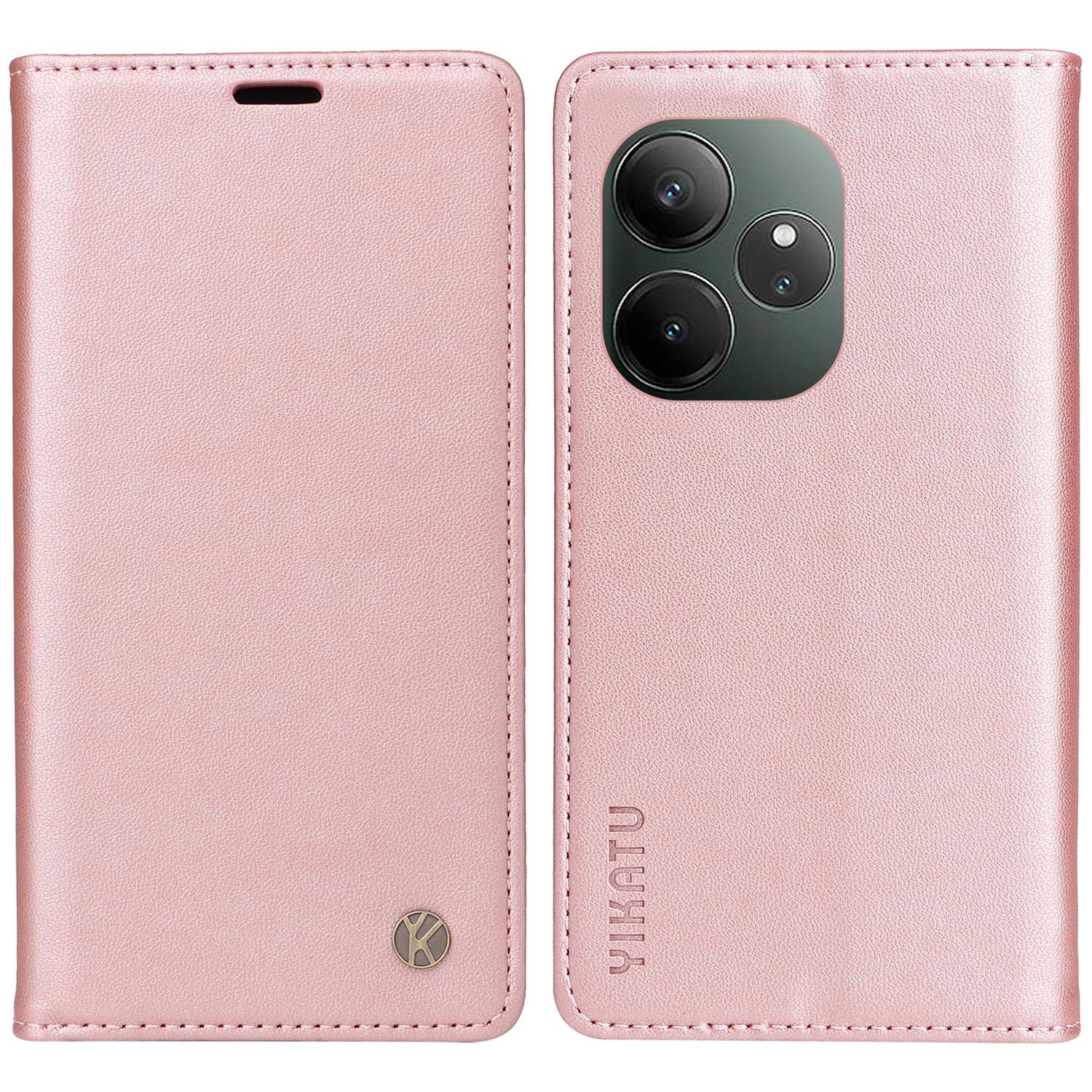 YIKATU YK-001 Чехол для Realme GT 6 5G Магнитная застежка Кожаная подставка Книжка-чехол для телефона A