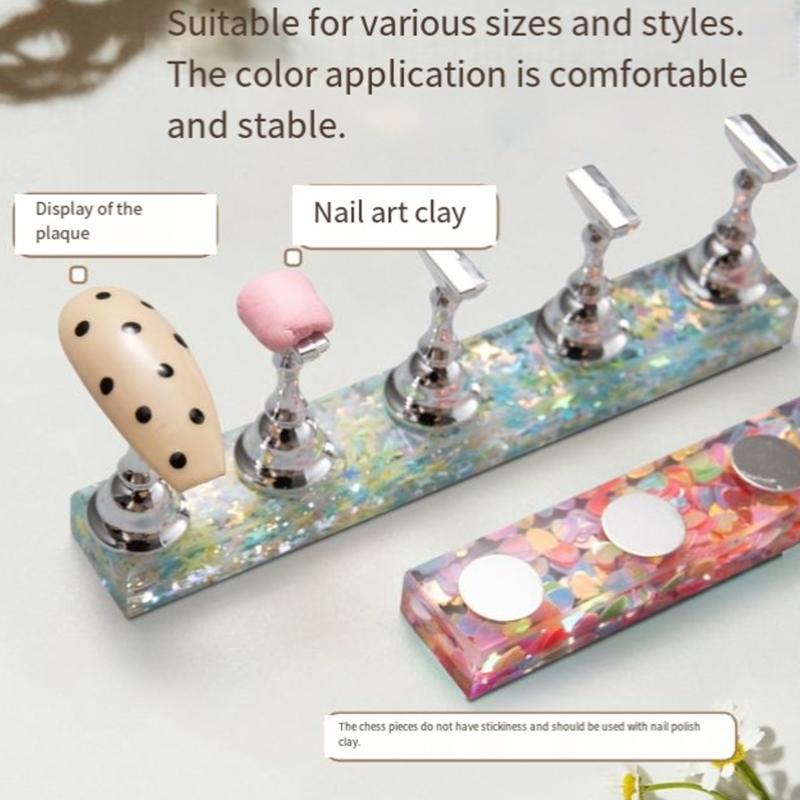 Trendy Nail Practice Stands With Popular Snowflake Waves Patterns In Highly Transparency Acrylic for Nail Artists