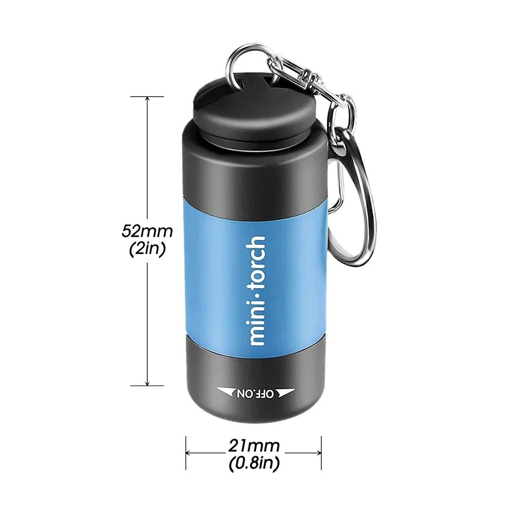 LED Mini Keychain Lights USB Rechargeable Waterproof Torch Light Portable Multifunctional Strong Flashlight For Outdoor Camping