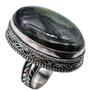 Seraphinite Natural Gemstone Antique Silver Plated Ring US Size-7.5 A 454