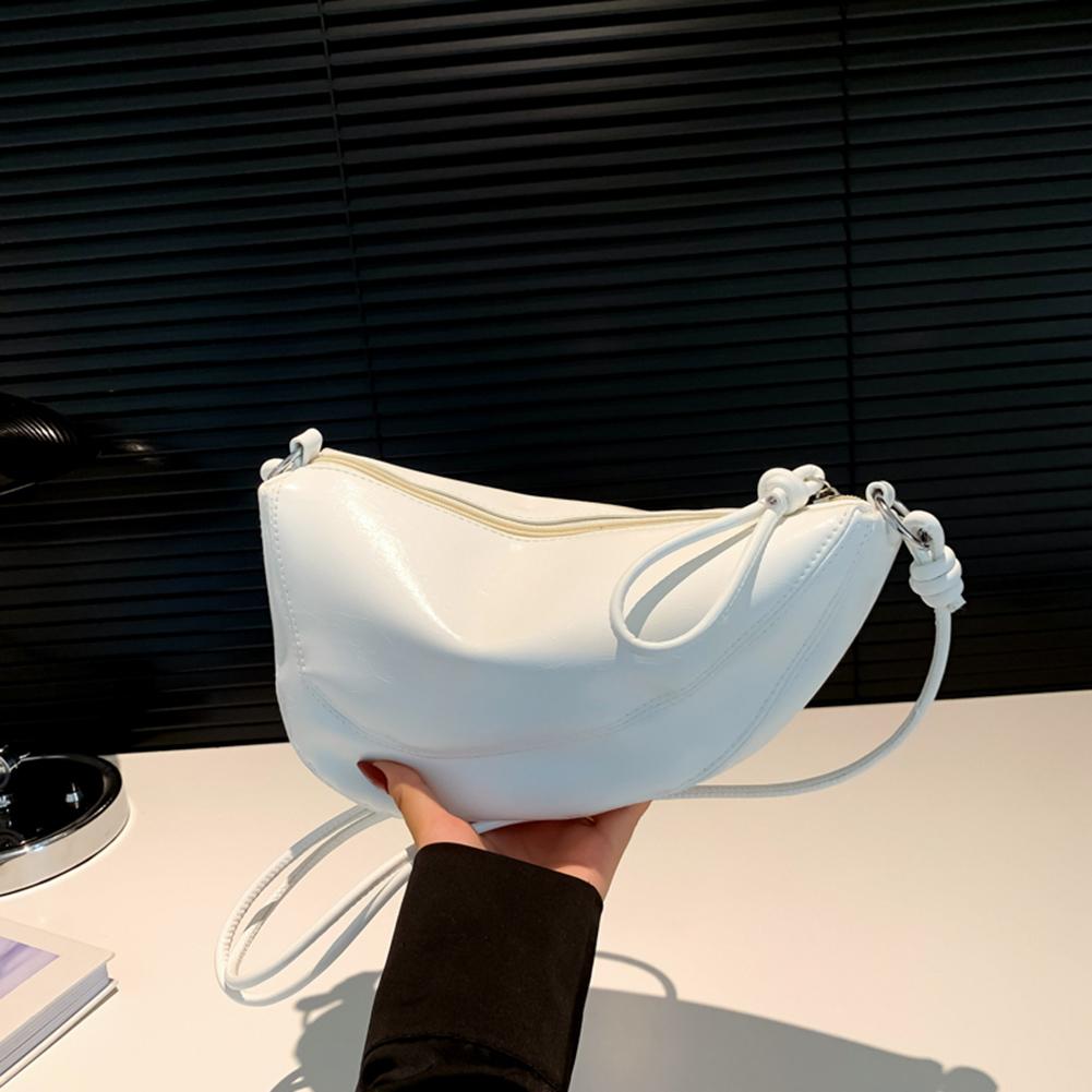 Designer Crescent Bag PU Leather Trendy Crossbody Bag Solid Color Fashion Hobo Bag Shoulder Purse