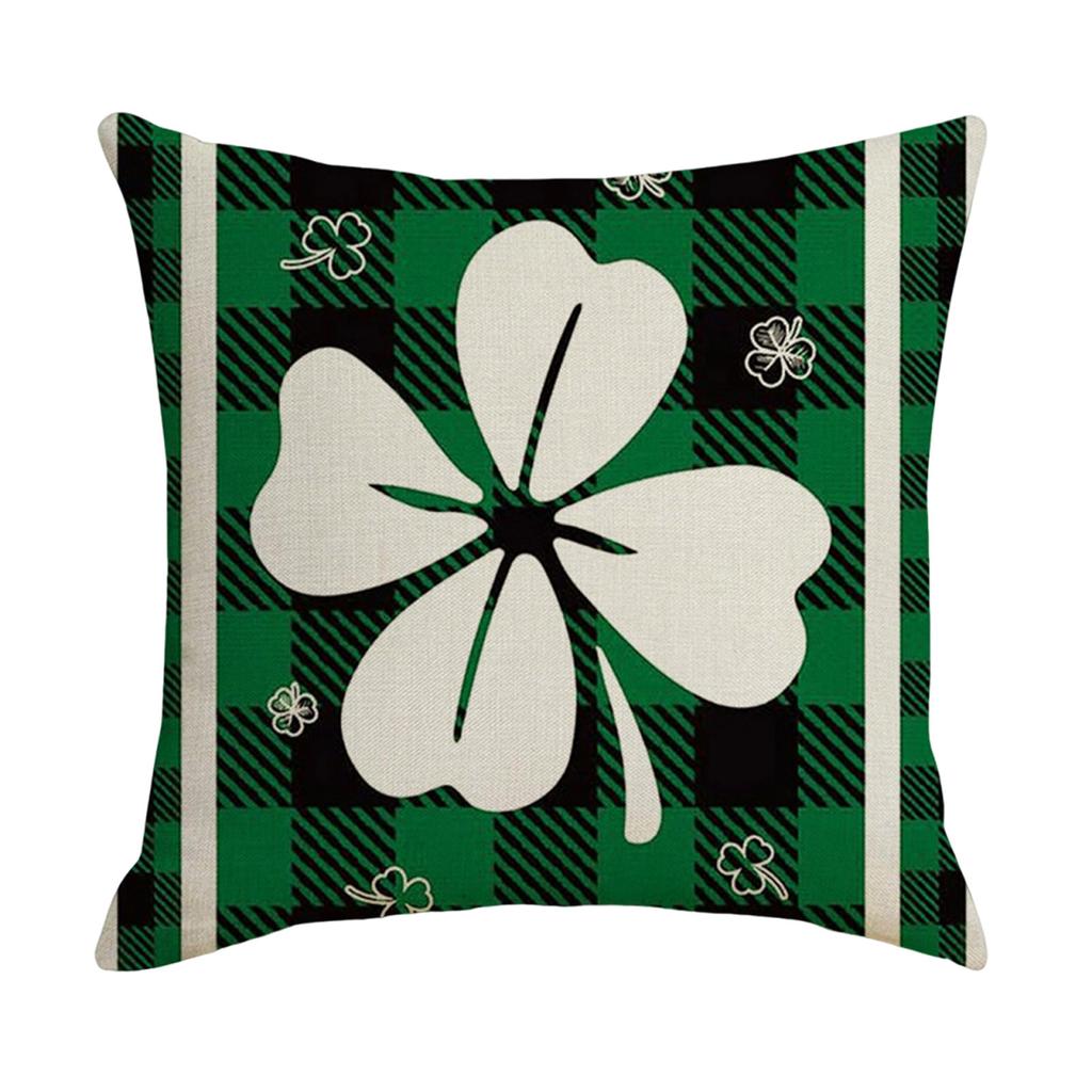 43x43cm St Patricks Day Decorations For Home Cushion Cover Clover Pillowcase Saint Patricks Irish Party Decorative Pillowcase