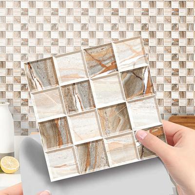 10Pcs Waterproof Decorative Tile Stickers PVC Material for Kitchen and Bathroom 10*10cm Size Easy Clean and Installation