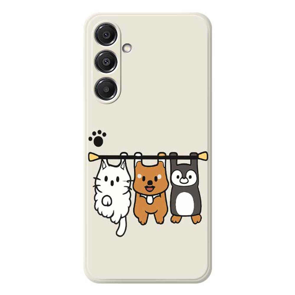 For Samsung Galaxy A16 5G/4G Case Three Animal Dolls Pattern Printing Straight Edge TPU Phone Back Cover