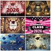 Class Of 2026 Graduation Celebration Background Diploma Academic Caps Backdrop Graduation Party Decorations Photography Props