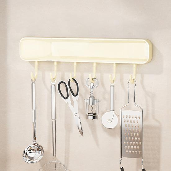 Wandmontierter Messerhalter mit Haken Bohrlos Küchenorganizer für Messer Utensilien Platzsparend Belüftet Rostfrei Multifunktionales Lagerregal