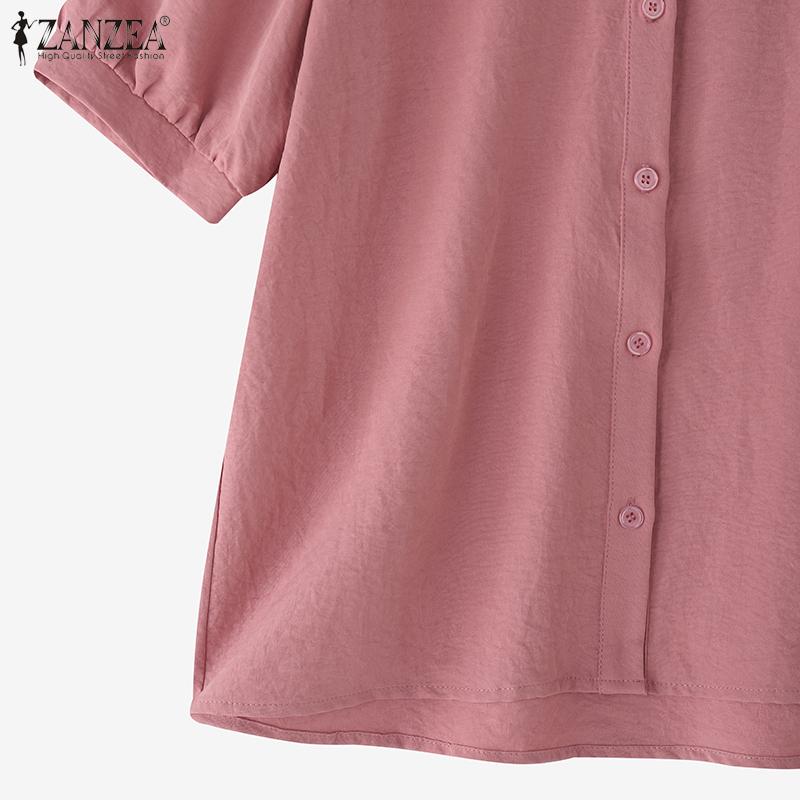 ZANZEA Women Layers Short Sleeve Ruffled Casual Blouse