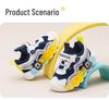 Babu Dou 2025 Autumn Collection: Breathable Mesh Toddler Walker Shoes with Soft Sole, Non-slip, and Light-up Features for Boys and Girls