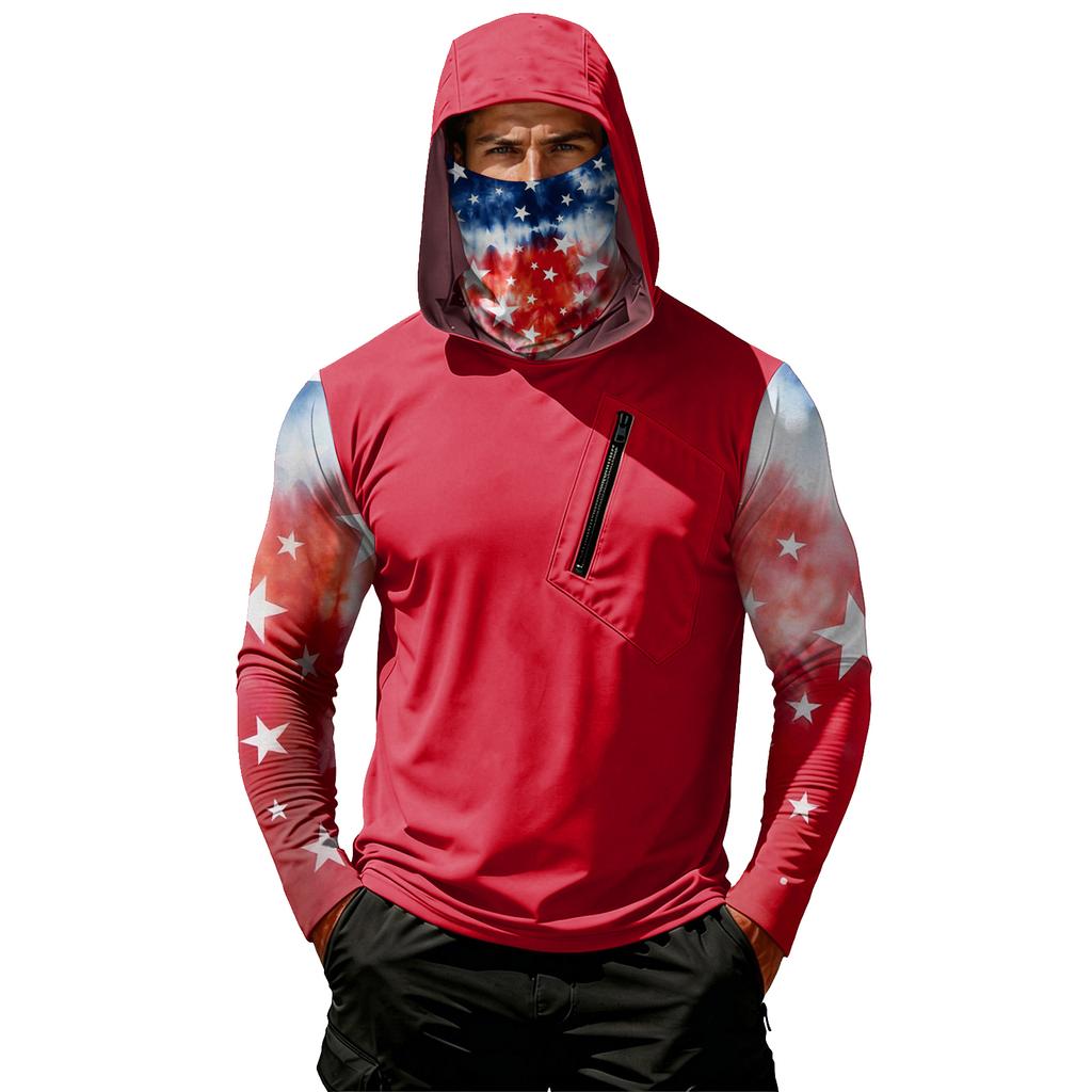 Men's Casual Hooded Long Sleeve Sunscreen Top